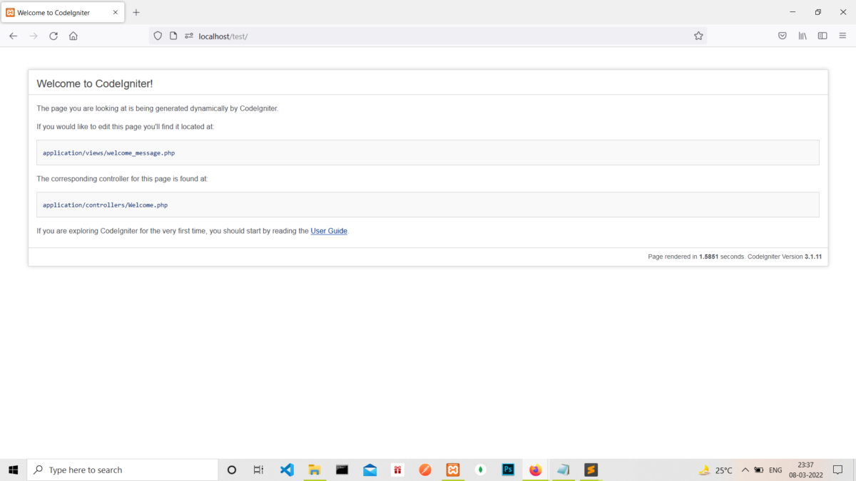 how-to-install-codeigniter-in-xampp-project-output